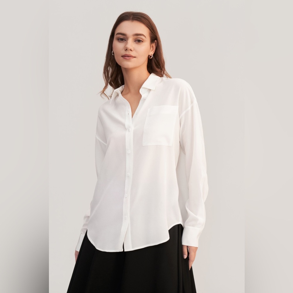 NWOT Lilysilk Drop Shoulder Blouse L